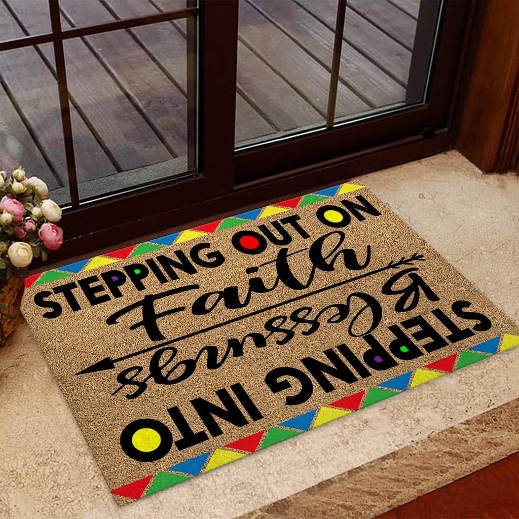 Stepping Out On Faith Stepping Into Blessings - African American Doormat