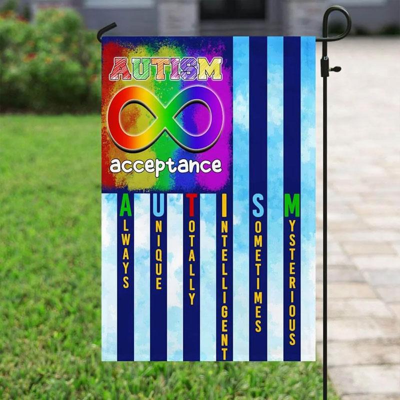 Autism Acceptance American Pride Awareness House & Garden Flag, Infinity