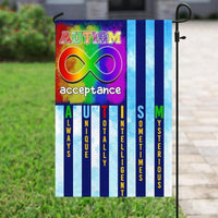 Autism Acceptance American Pride Awareness House & Garden Flag, Infinity