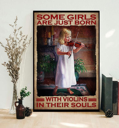 Algunas niñas nacen con violines en el alma Póster, Lienzo