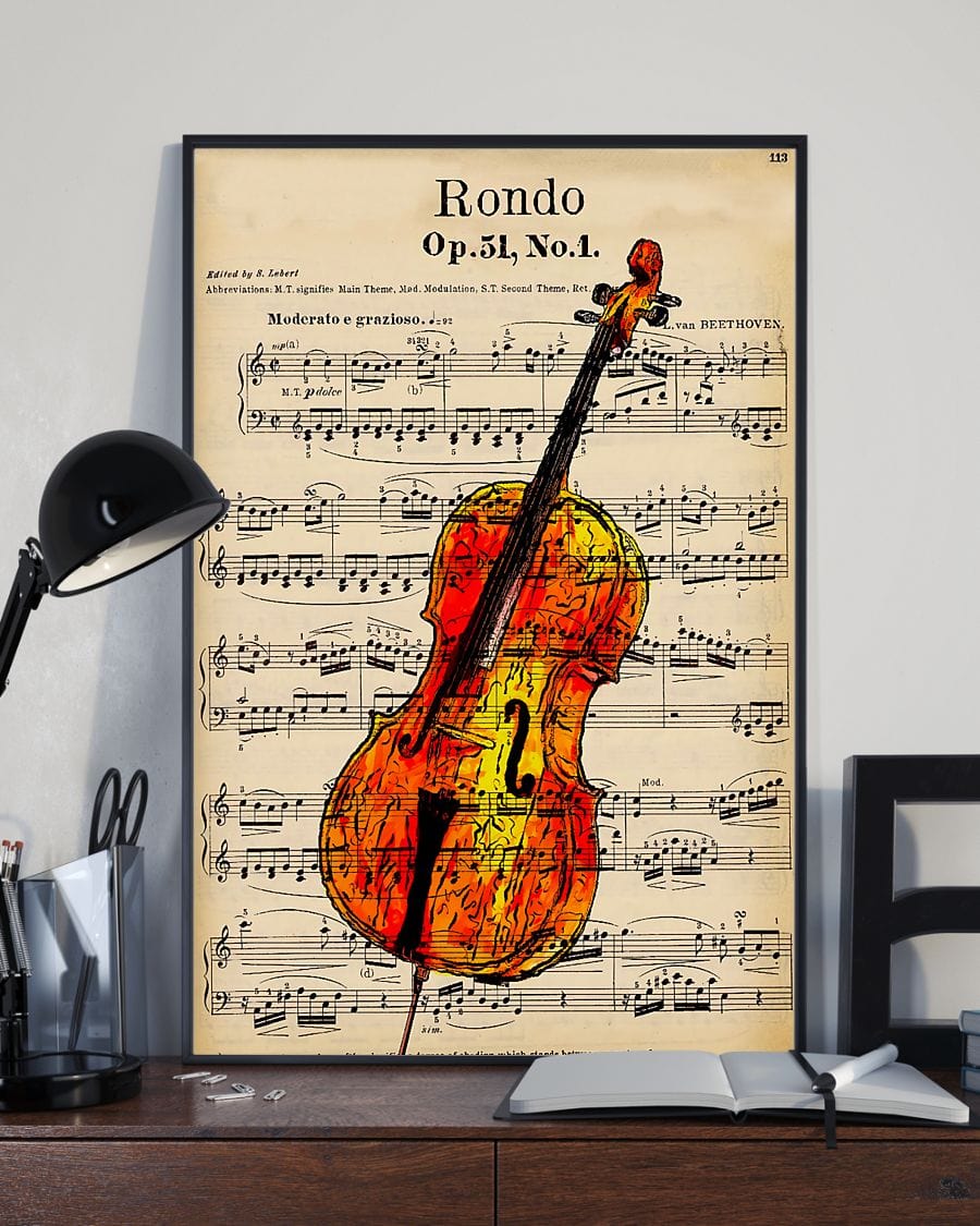 Póster de música de coro de violonchelo, lienzo