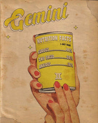 Gemini Nutrition Facts Zodiac Poster, Canvas
