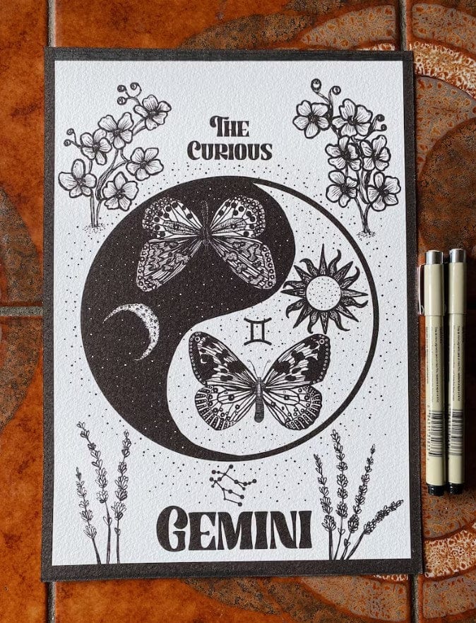 Póster del zodiaco Géminis curioso, lienzo