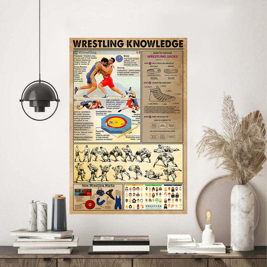 Póster de conocimientos de lucha libre, lienzo