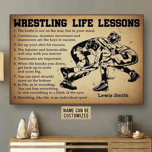 Personalized Wrestling Life Lessons Poster, Canvas