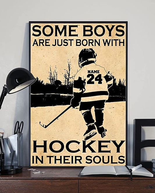 Algunos niños nacen con el hockey en el alma Póster, Lienzo