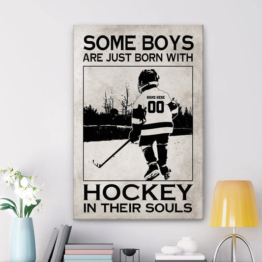 Póster personalizado Algunos niños nacen con el hockey en el alma, lienzo