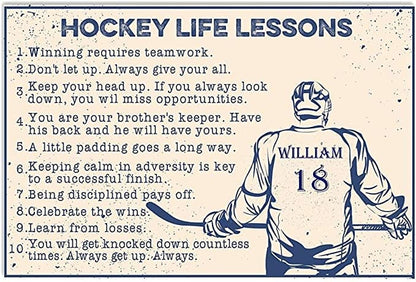 Póster personalizado de lecciones de vida sobre hockey, lienzo