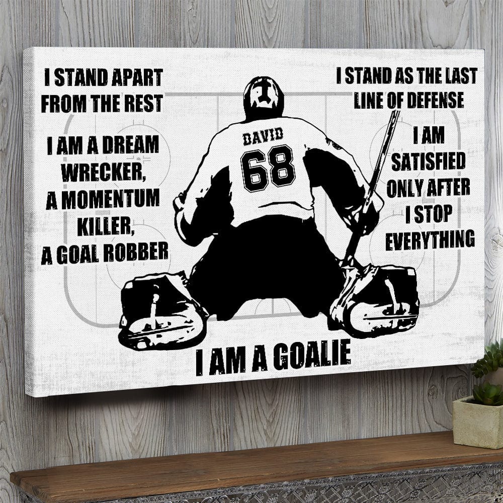 Póster personalizado de hockey "Soy portero", lienzo