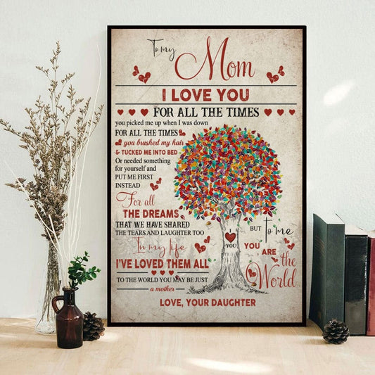 A mi mamá te amo siempre Póster del Día de la Madre, lienzo