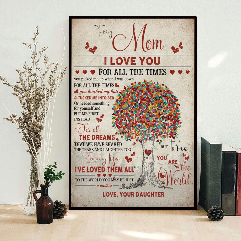 To My Mom I Love You For All The Times Mother's Day Poster, Canvas