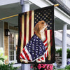 Beagle With American House & Garden Flag