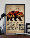 And Into the Forest I Go to Lose My Mind and Find My Soul Bear Camping Poster, Canvas