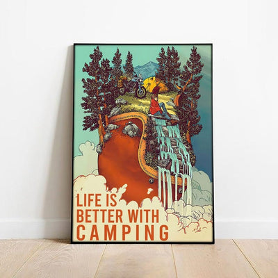 Life Is Better With Camping Poster, Canvas