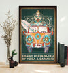 Easily Distracted By Yoga And Camping Hippie Poster, Canvas