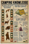 Camping Knowledge Poster, Canvas