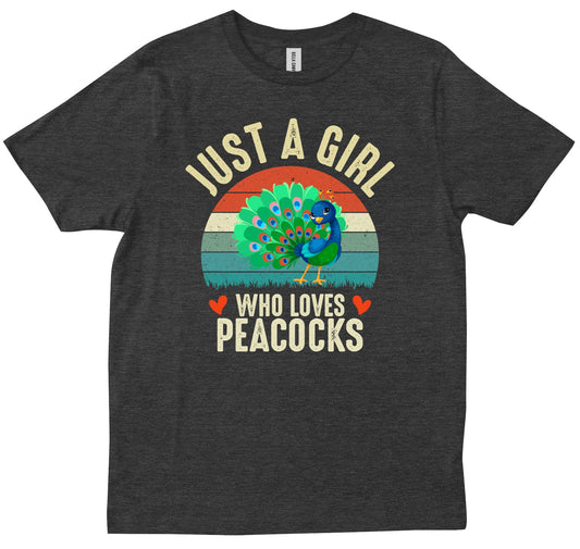 Just A Girl Who Loves Peacocks Funny Peacock Bird Lover Shirt