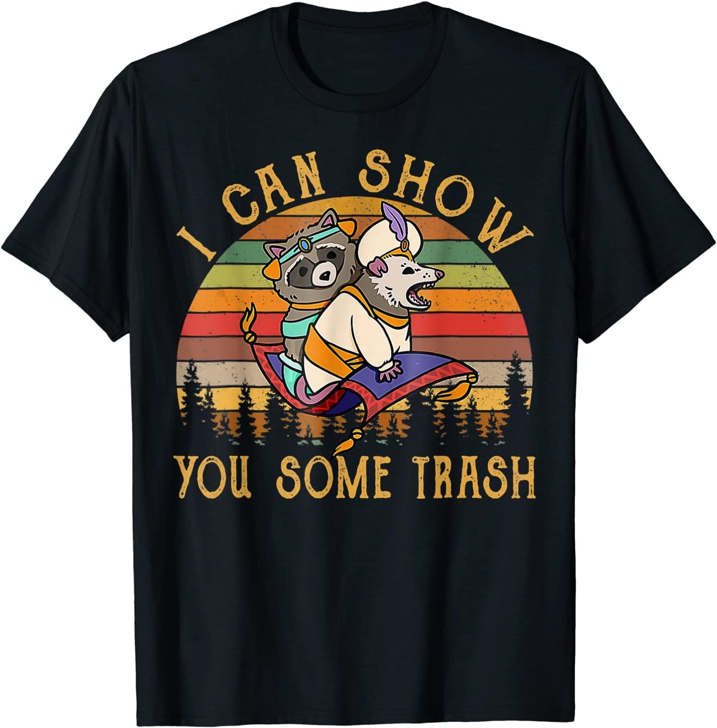 Puedo mostrarte algo de basura, camiseta vintage de mapache y zarigüeya