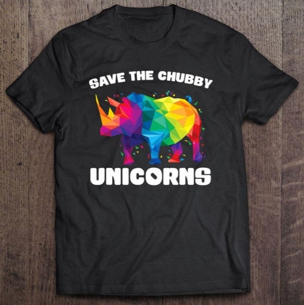 Camiseta de rinoceronte con unicornios regordetes Save The Chubby