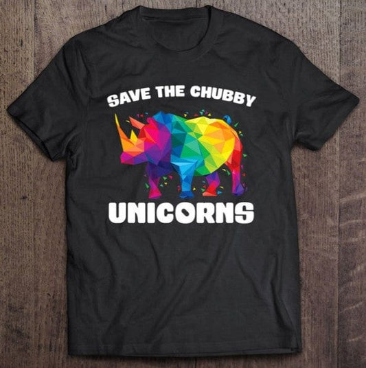 Camiseta de rinoceronte con unicornios regordetes Save The Chubby