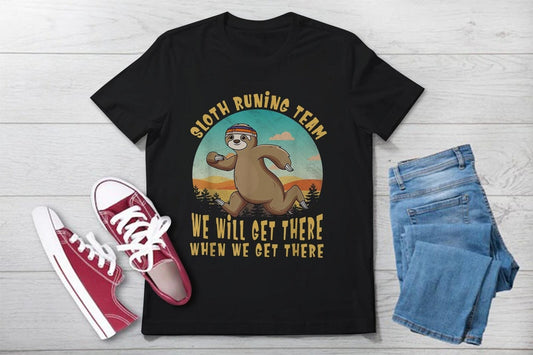 Camiseta vintage con el divertido perezoso corriendo
