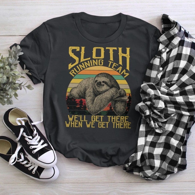 Funny Sloth Vintage Sloth Running Team Shirt