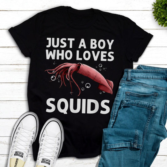 Just A Boy Who Loves Squids Shirt