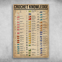 Crochet Knowledge Sewing And Knitting For Life Poster, Canvas