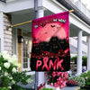 In October We Wear Pink, Halloween Breast Cancer Awareness Flag, House & Garden Flag