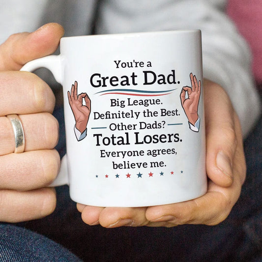 Tazas, tazas con el mensaje "Eres un gran papá"