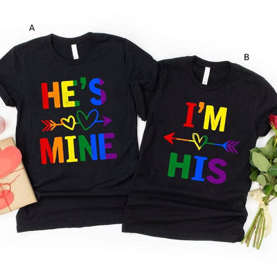 He's Mine I'm His LGBTQ Pride Matching Gay Couple Shirt