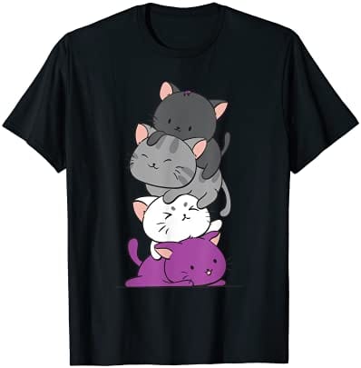 Asexual Pride Flag Kawaii Kitty Cat LGBT Shirts