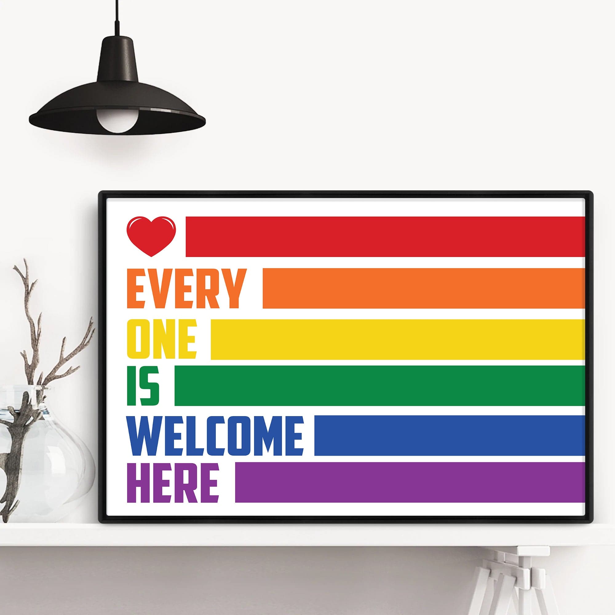 Everyone Is Welcome Here Proud Lgbt Poster, Canvas