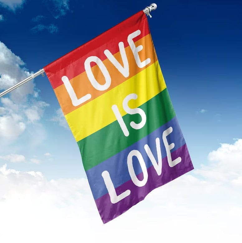 Bandera LGBT para casa y jardín con el arcoíris Love Is Love