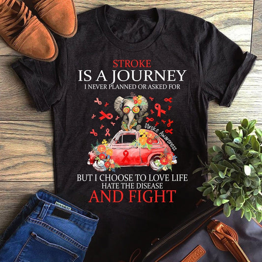 Un derrame cerebral es un viaje que nunca planeé ni pedí Camiseta de concientización sobre los accidentes cerebrovasculares