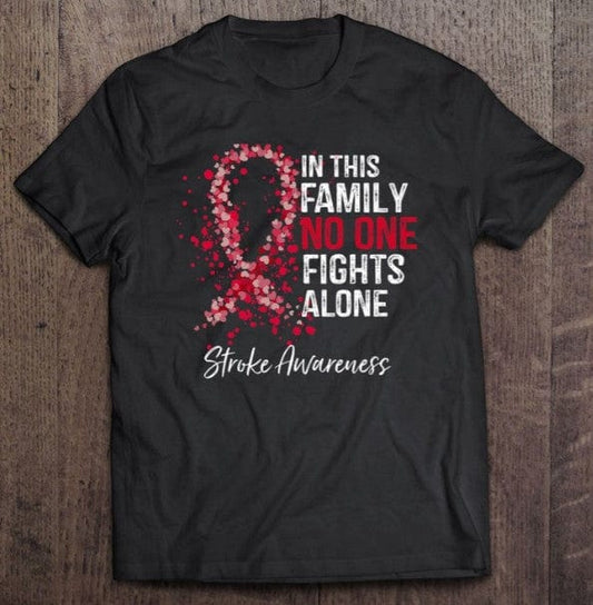 En esta familia nadie lucha solo Camiseta de concienciación sobre los accidentes cerebrovasculares