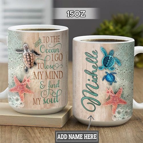 Taza Tortuga Marina Personalizada Y Al Océano Voy Para Perder La Cabeza Y Encontrar Mi Alma