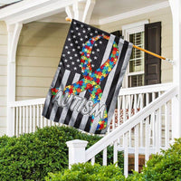 Autism American Awareness House & Garden Flag, Puzzle Piece Ribbon Star