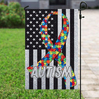 Autism American Awareness House & Garden Flag, Puzzle Piece Ribbon Star