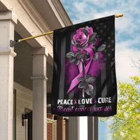 Peace Love Cure, Pink Ribbon Rose Breast Cancer Warrior, Breast Cancer Awareness Flag, House & Garden Flag
