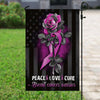 Peace Love Cure, Pink Ribbon Rose Breast Cancer Warrior, Breast Cancer Awareness Flag, House & Garden Flag