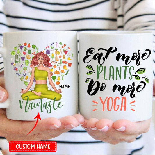 Tazas personalizadas Eat More Plants Do More Yoga