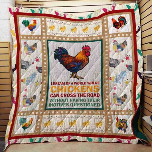 Sueño con un mundo donde las gallinas puedan cruzar la calle Manta de gallina