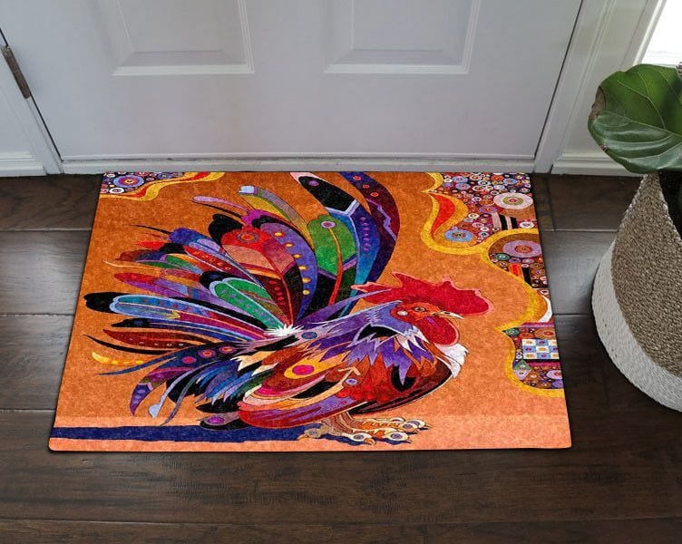 Colorful Chicken Rooster Chicken Doormat