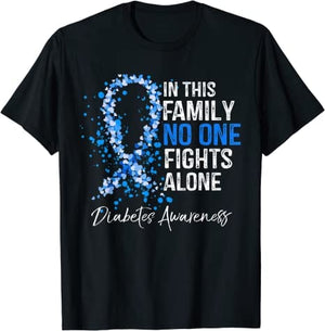 En esta familia nadie lucha solo Camiseta Concientización sobre la diabetes