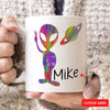 Personalized Colorful Alien Alien Mugs, Cup