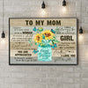 To My Mom It's Not Easy To Raise A Child Mother's Day Poster, Canvas
