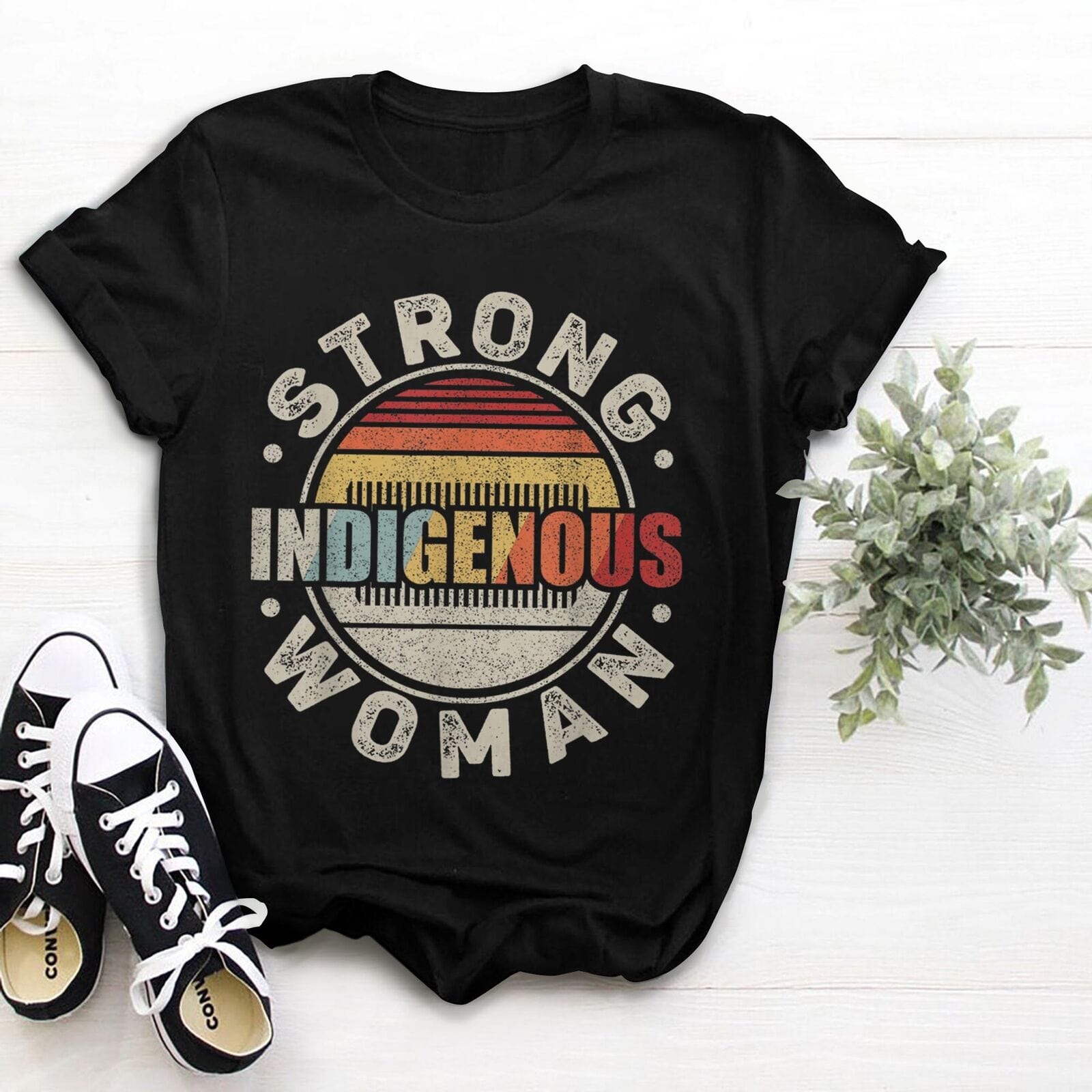 Vintage Retro Native American Strong Indigenous Woman Shirt