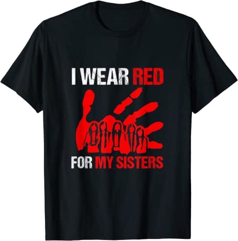 Llevo rojo por mis hermanas Camiseta de mujer indígena americana nativa india