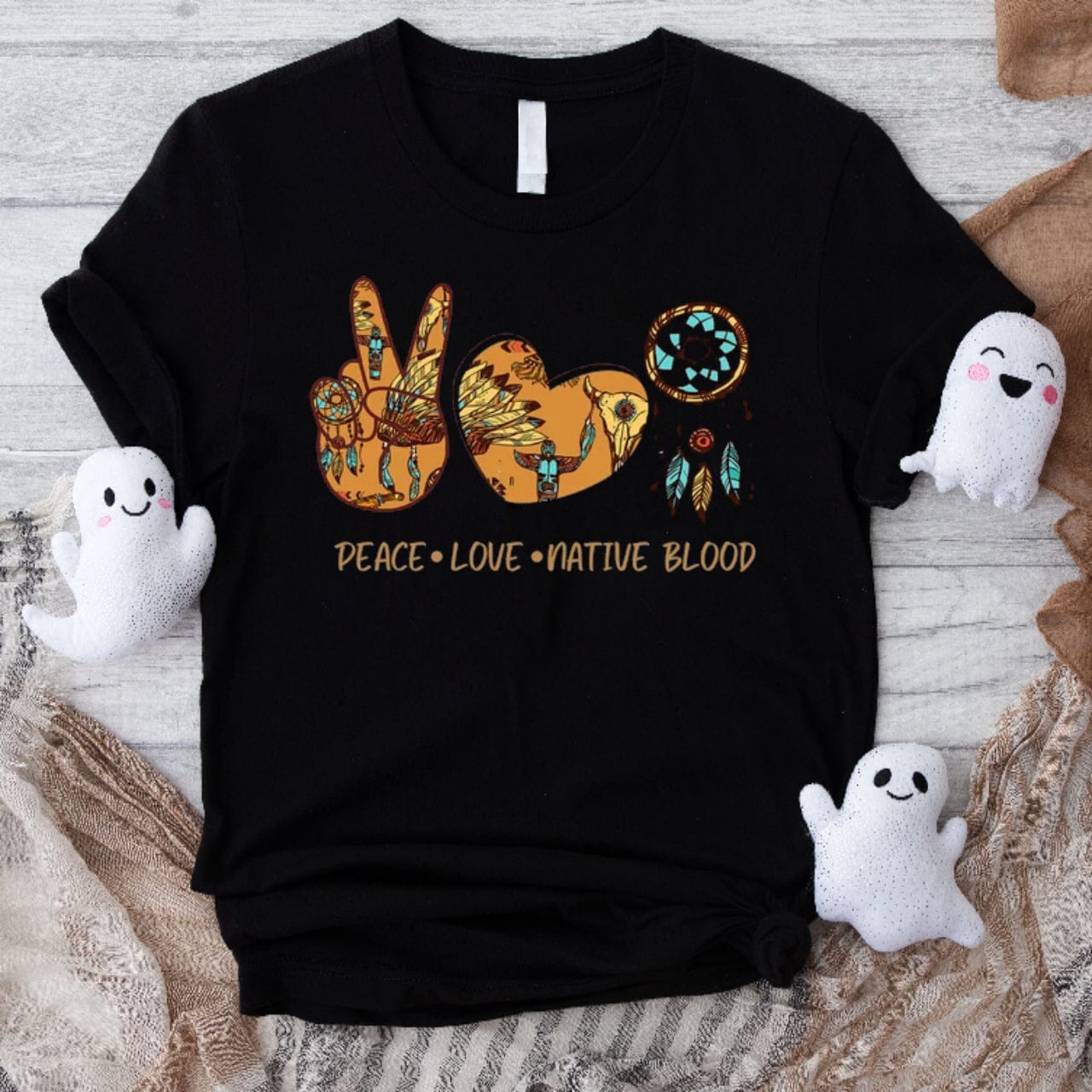 Peace Love Native Blood Native American Shirt